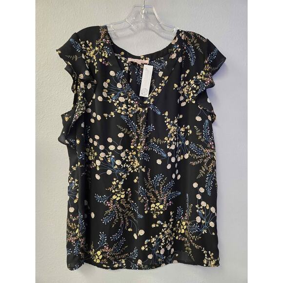 Philosophy Republic Clothing Black Floral Blouse - Size L - Picture 1 of 3